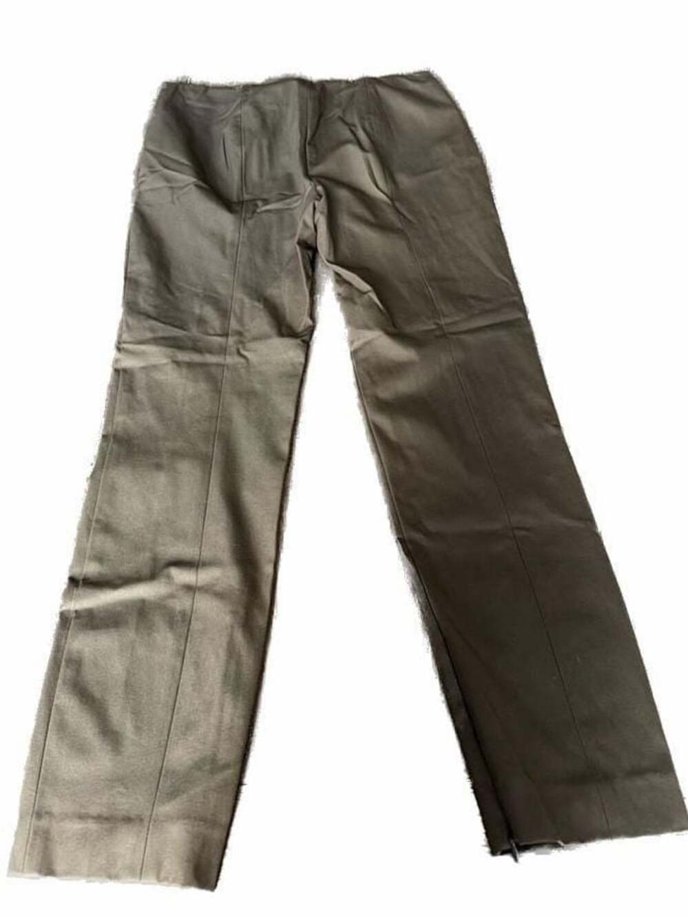 Theory Women's Alettah Olive Green Pintuck Straight Leg Trousers - Picture 6 of 8
